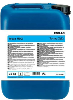 Topaz HD2 - Jako alkalno sredstvo za čišćenje ostataka masnoća i dimnih smola iz pećnica pri preradi mesa, ribe i u prehrambenoj industriji
